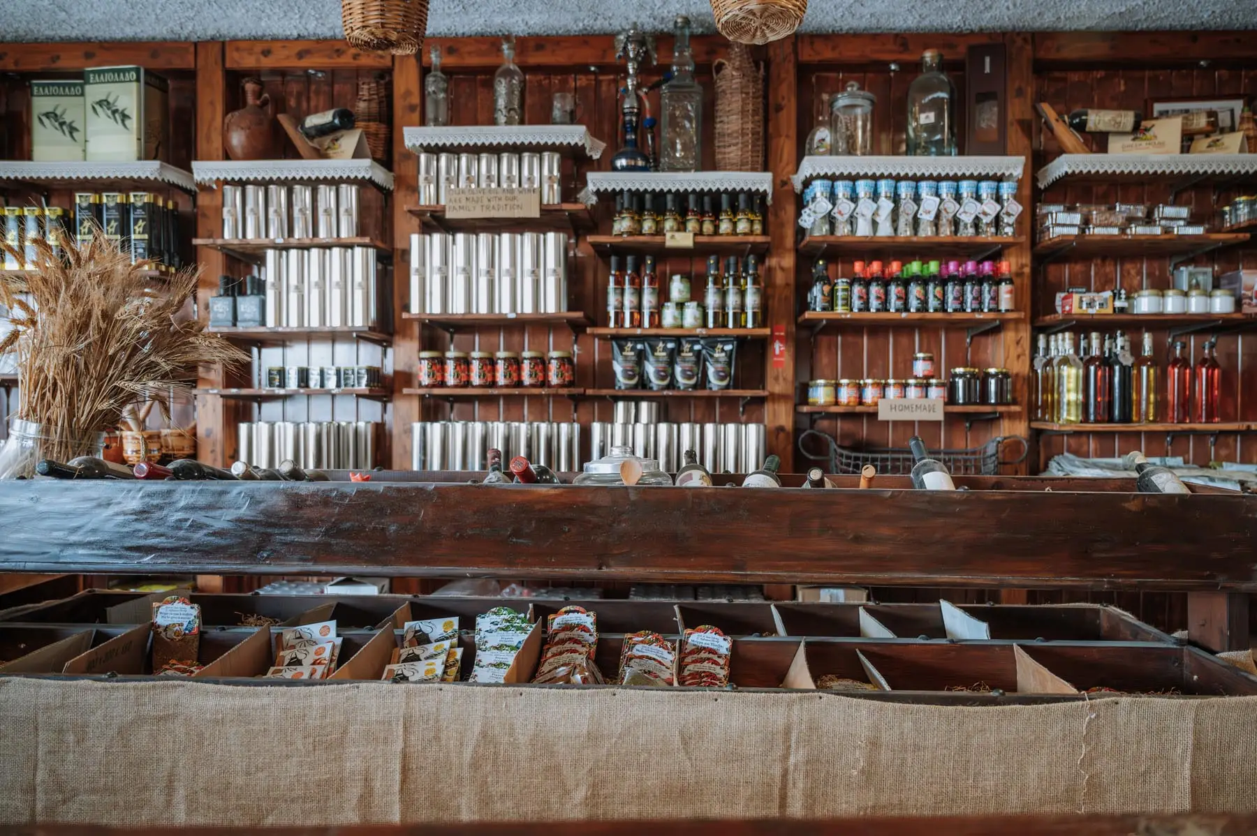 Traditional shop with handmade local goods