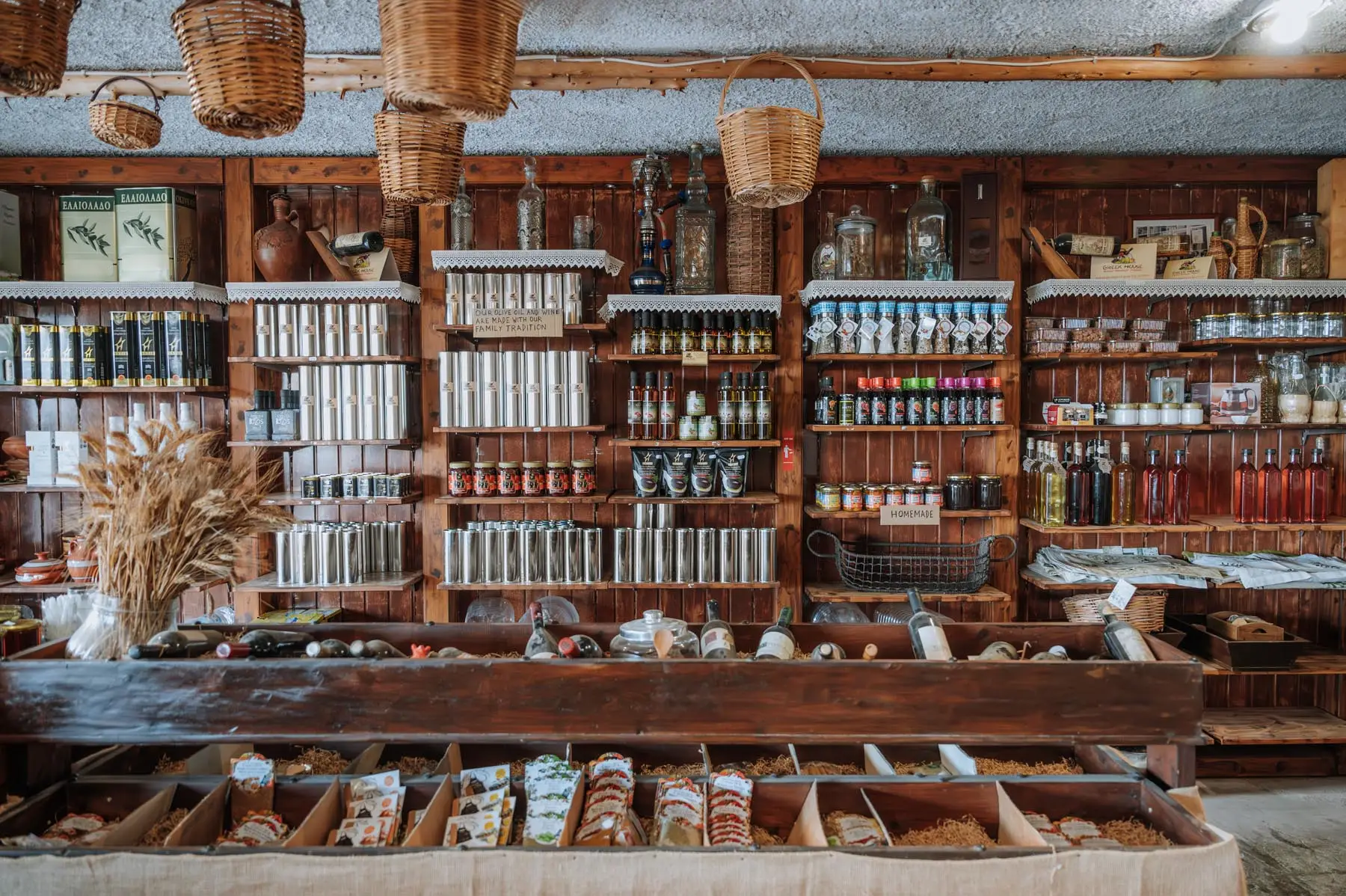 Stone cellar space connected to the shop